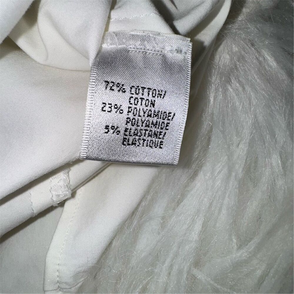 Vintage Lafayette 148 New York Tuxedo Pleated White Button-Up Blouse Size 8 - Picture 9 of 10